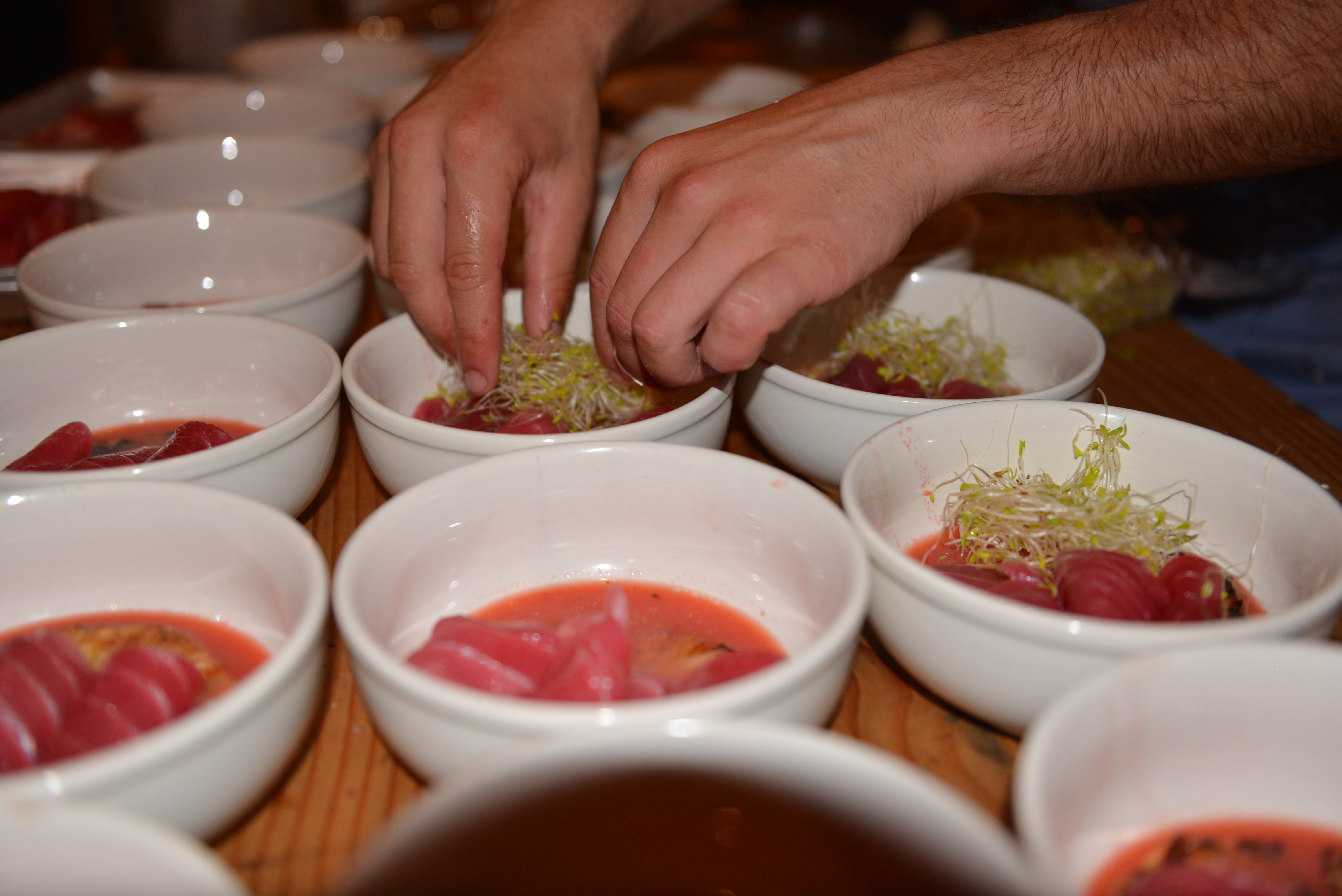 Finishing tuna